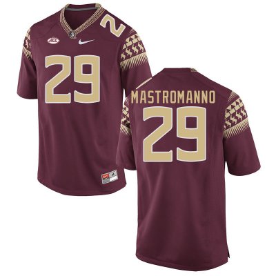 Florida State Seminoles Alex Mastromanno Men's #29 Garnet Authentic College Football Stitched Jersey