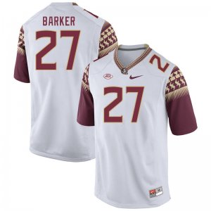 Florida State Seminoles Ashlynd Barker Men's #27 White Authentic College Football Stitched Jersey