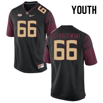 Florida State Seminoles Ben Ostaszewski Youth #66 Black Authentic College Football Stitched Jersey