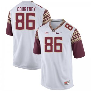 Florida State Seminoles Brian Courtney Men's #86 White Authentic College Football Stitched Jersey