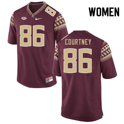 Florida State Seminoles Brian Courtney Women's #86 Garnet Authentic College Football Stitched Jersey