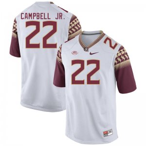 Florida State Seminoles CJ Campbell Jr. Men's #22 White Authentic College Football Stitched Jersey