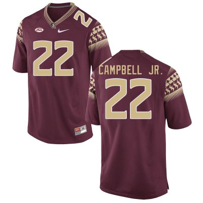 Florida State Seminoles CJ Campbell Jr. Men's #22 White Authentic College Football Stitched Jersey