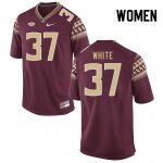 Florida State Seminoles Christian White Women's #37 Garnet Authentic College Football Stitched Jersey