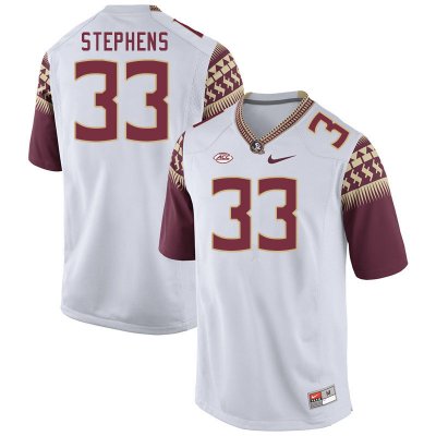 Florida State Seminoles Demetric Stephens Men's #33 White Authentic College Football Stitched Jersey