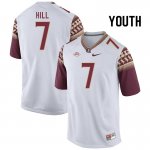 Florida State Seminoles Destyn Hill Youth #7 White Authentic College Football Stitched Jersey