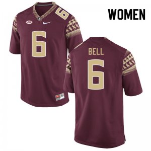 Florida State Seminoles Jaheim Bell Women's #6 Garnet Authentic College Football Stitched Jersey