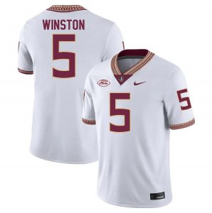 Florida State Seminoles Jameis Winston Men's #5 White Authentic College Football Stitched Jersey