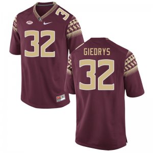 Florida State Seminoles Jeremiah Giedrys Men's #32 Garnet Authentic College Football Stitched Jersey