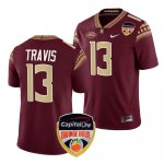 Florida State Seminoles Jordan Travis Men's #13 2023 Orange Bowl Garnet Playoff College Football Stitched Jersey