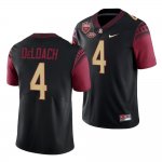 Florida State Seminoles Kalen DeLoach Men's #4 Seminole Scholar patch Black College Football Stitched Jersey