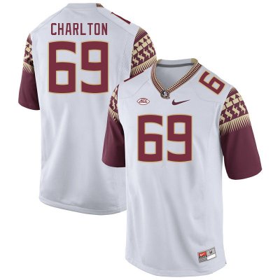 Florida State Seminoles Kanaya Charlton Men's #69 White Authentic College Football Stitched Jersey