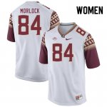 Florida State Seminoles Kyle Morlock Women's #84 White Authentic College Football Stitched Jersey