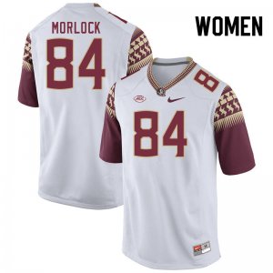 Florida State Seminoles Kyle Morlock Women's #84 White Authentic College Football Stitched Jersey