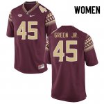 Florida State Seminoles Lamont Green Jr. Women's #45 Garnet Authentic College Football Stitched Jersey