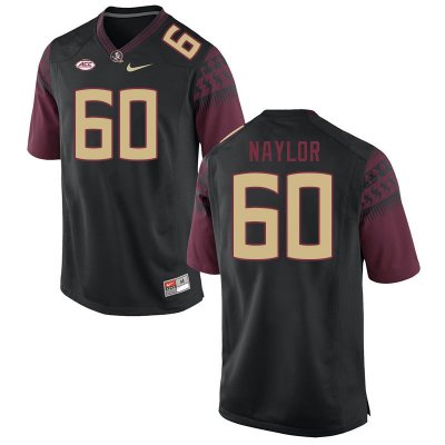 Florida State Seminoles Peyton Naylor Men's #60 Black Authentic College Football Stitched Jersey