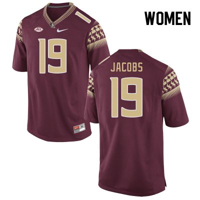 Florida State Seminoles Vandrevius Jacobs Women's #19 Garnet Authentic College Football Stitched Jersey