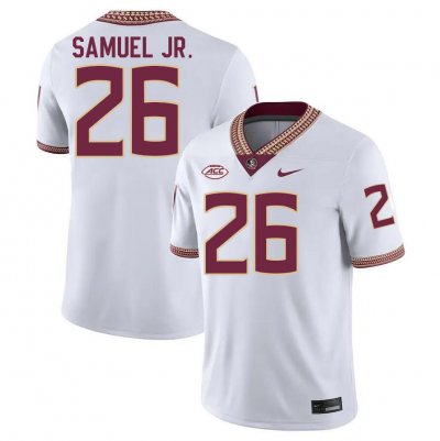 Florida State Seminoles Asante Samuel Jr. Men's #26 White Authentic College Football Stitched Jersey