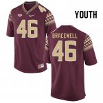 Florida State Seminoles Ashton Bracewell Youth #46 Garnet Authentic College Football Stitched Jersey