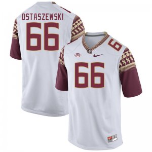 Florida State Seminoles Ben Ostaszewski Men's #66 White Authentic College Football Stitched Jersey