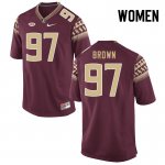 Florida State Seminoles Dylan Brown Women's #97 Garnet Authentic College Football Stitched Jersey