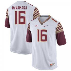 Florida State Seminoles Dylan McNamara Men's #16 White Authentic College Football Stitched Jersey