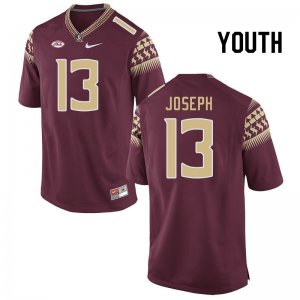 Florida State Seminoles Edwin Joseph Youth #13 Garnet Authentic College Football Stitched Jersey