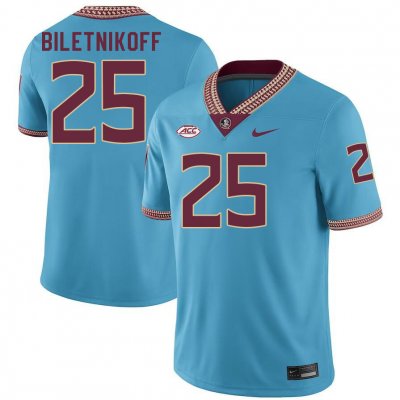 Florida State Seminoles Fred Biletnikoff Men's #25 Turquoise Authentic College Football Stitched Jersey