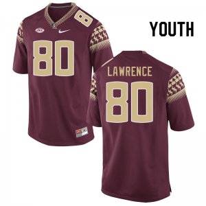 Florida State Seminoles Goldie Lawrence Youth #80 Garnet Authentic College Football Stitched Jersey