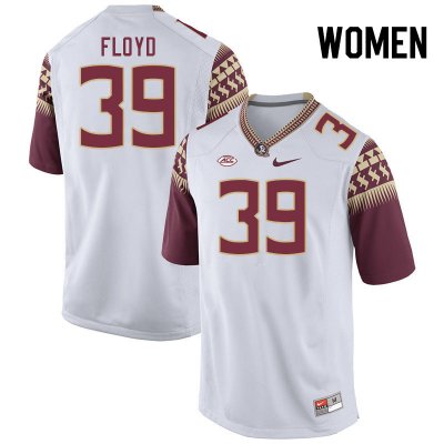 Florida State Seminoles Jaden Floyd Women's #39 White Authentic College Football Stitched Jersey