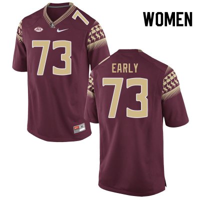 Florida State Seminoles Jaylen Early Women's #73 Garnet Authentic College Football Stitched Jersey