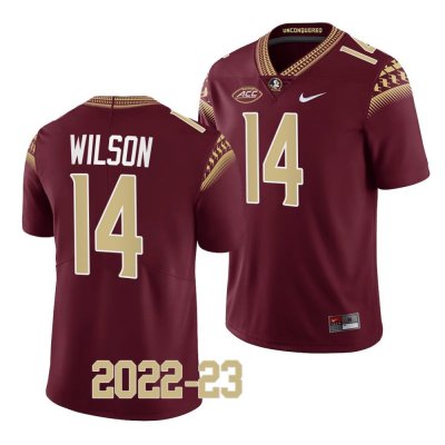 Florida State Seminoles Johnny Wilson Men's #14 2022-23 Garnet Replica College Football Stitched Jersey