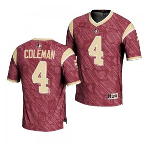 Florida State Seminoles Keon Coleman Men's #4 Highlight Print Garnet Fashion College Football Stitched Jersey