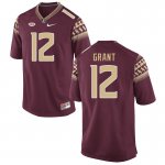 Florida State Seminoles Michael Grant Men's #12 Garnet Authentic College Football Stitched Jersey