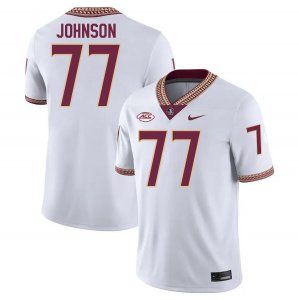 Florida State Seminoles Roderick Johnson Men's #77 White Authentic College Football Stitched Jersey