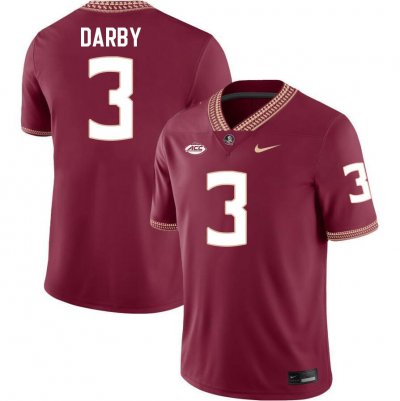 Florida State Seminoles Ronald Darby Men's #3 Maroon Authentic College Football Stitched Jersey