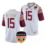 Florida State Seminoles Tatum Bethune Men's #15 2023 Orange Bowl White Playoff College Football Stitched Jersey