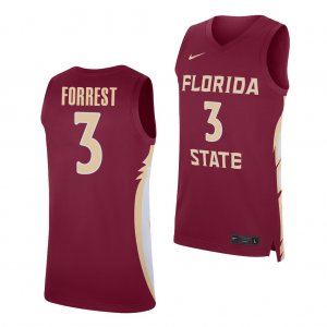 Florida State Seminoles Trent Forrest Men's #3 Garnet Replica College Basketball Stitched Jersey