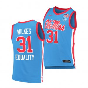 Florida State Seminoles Wyatt Wilkes Men's #31 Turquoise Equality Replica College Basketball Stitched Jersey