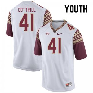 Florida State Seminoles AJ Cottrill Youth #41 White Authentic College Football Stitched Jersey