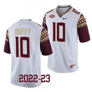 Florida State Seminoles AJ Duffy Men's #10 White Replica 2022-23 College Football Stitched Jersey