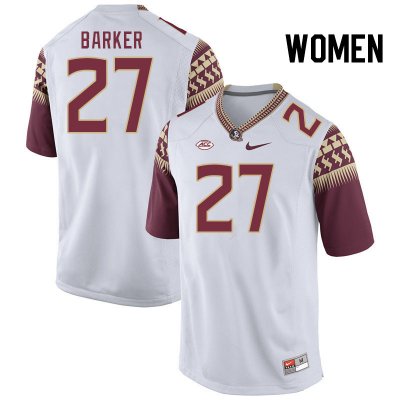 Florida State Seminoles Ashlynd Barker Women's #27 White Authentic College Football Stitched Jersey