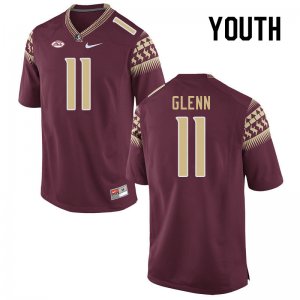 Florida State Seminoles Brock Glenn Youth #11 Garnet Authentic College Football Stitched Jersey