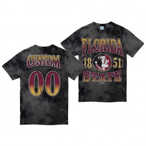 Florida State Seminoles Custom Men's #00 Vintage Tubular Black Retro Tie-Dye Tee College Football Stitched Jersey