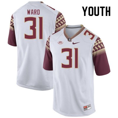 Florida State Seminoles DeMarco Ward Youth #31 White Authentic College Football Stitched Jersey