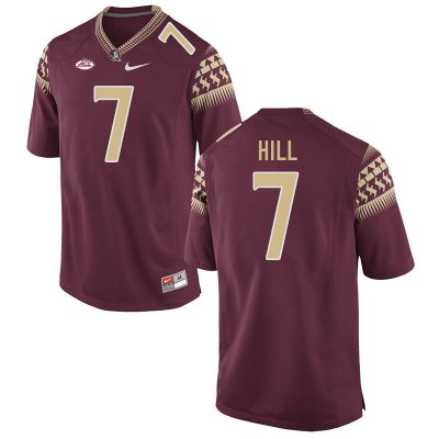 Florida State Seminoles Destyn Hill Men's #7 Garnet Authentic College Football Stitched Jersey