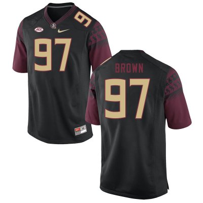 Florida State Seminoles Dylan Brown Men's #97 Black Authentic College Football Stitched Jersey