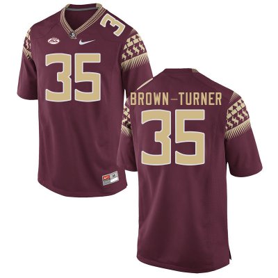 Florida State Seminoles Dylan Brown-Turner Men's #35 Garnet Authentic College Football Stitched Jersey