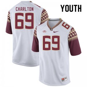 Florida State Seminoles Kanaya Charlton Youth #69 White Authentic College Football Stitched Jersey