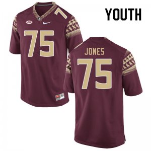 Florida State Seminoles Keiondre Jones Youth #75 Garnet Authentic College Football Stitched Jersey